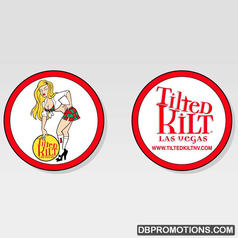 custom promotional ceramic full color coin for Tilted Kilt in Las Vegas